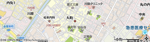 富山県高岡市大町周辺の地図