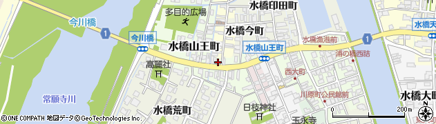富山県富山市水橋山王町周辺の地図