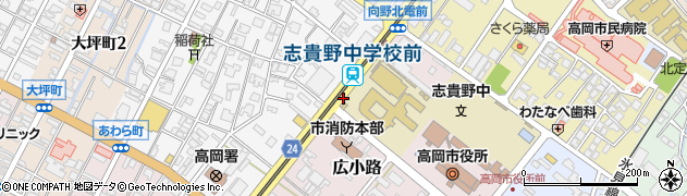 志貴野中学校前周辺の地図