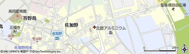 富山県高岡市佐加野周辺の地図