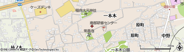長野県中野市一本木周辺の地図