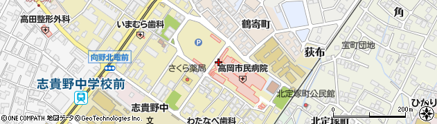 高岡市民病院周辺の地図