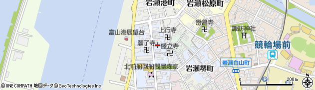 富山岩瀬郵便局周辺の地図
