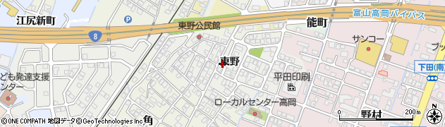 富山県高岡市東野周辺の地図