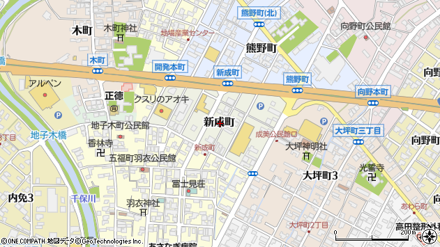 〒933-0904 富山県高岡市新成町の地図