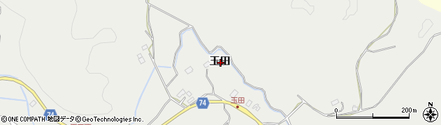 栃木県矢板市玉田周辺の地図