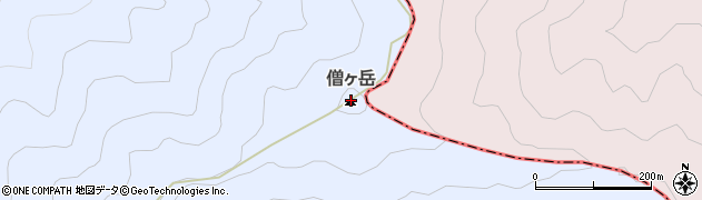 僧ケ岳周辺の地図