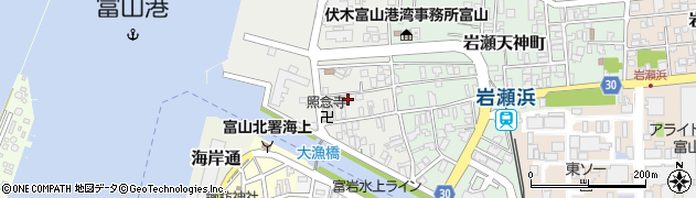 富山県富山市岩瀬諏訪町周辺の地図