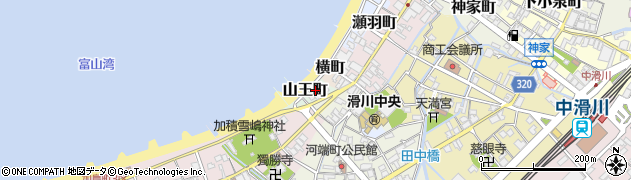 富山県滑川市山王町周辺の地図