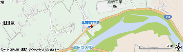 北田気Ｔ字路周辺の地図