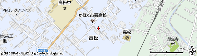 石川県かほく市高松オ周辺の地図