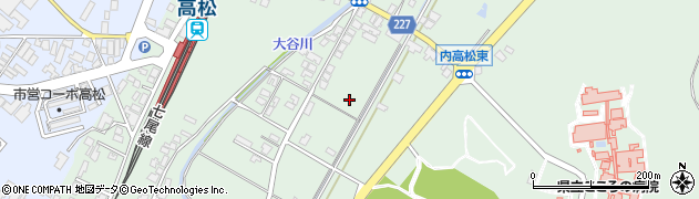 石川県かほく市内高松未周辺の地図