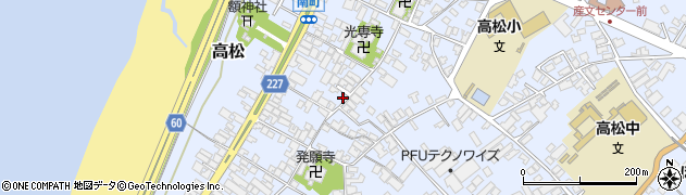 石川県かほく市高松フ周辺の地図