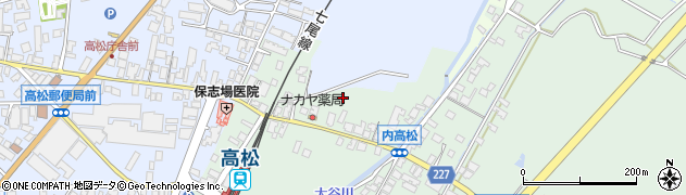 石川県かほく市内高松コ周辺の地図