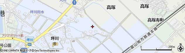 富山県滑川市坪川周辺の地図