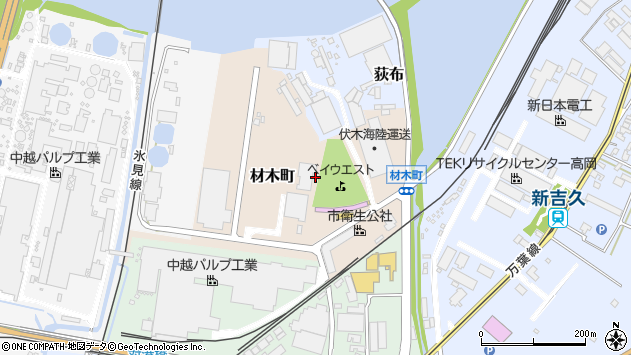 〒933-0008 富山県高岡市材木町の地図
