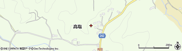 栃木県矢板市高塩周辺の地図