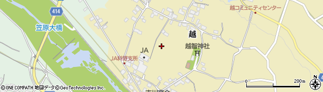長野県中野市越周辺の地図