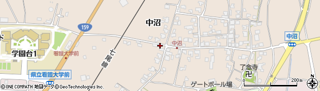 石川県かほく市中沼ヨ周辺の地図