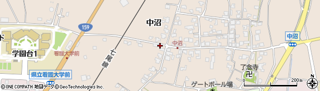 石川県かほく市中沼（ヨ）周辺の地図