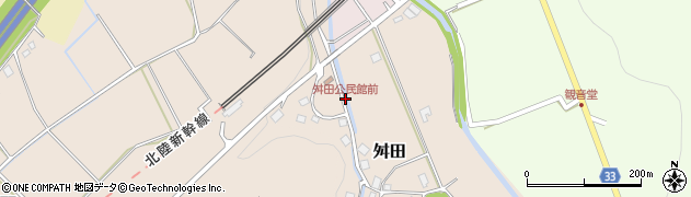 舛田公民館前周辺の地図