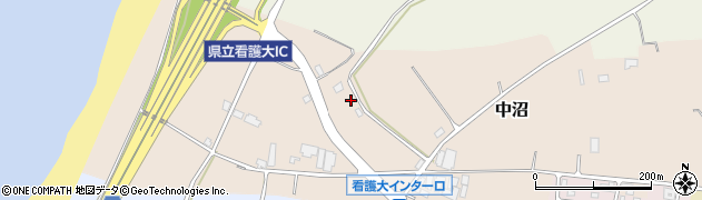 石川県かほく市中沼井周辺の地図