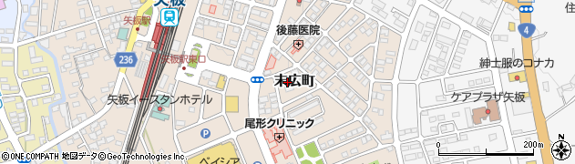 栃木県矢板市末広町周辺の地図