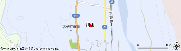 茨城県久慈郡大子町川山周辺の地図