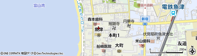 富山県魚津市本町周辺の地図