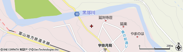 宇奈月公園周辺の地図