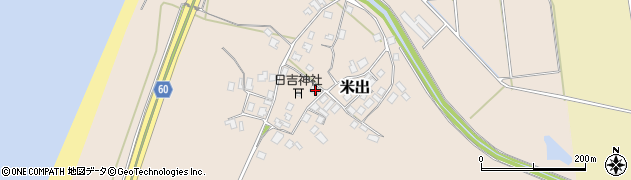 石川県羽咋郡宝達志水町米出リ22周辺の地図