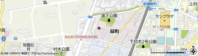 富山県魚津市緑町周辺の地図