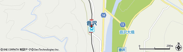 音沢駅周辺の地図