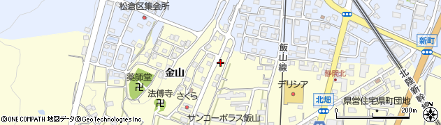 長野県飯山市静間金山周辺の地図