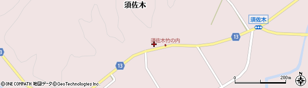 栃木県大田原市須佐木448周辺の地図