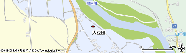 栃木県大田原市大豆田184周辺の地図