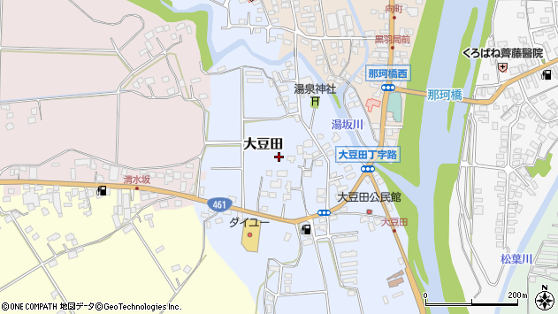 〒324-0242 栃木県大田原市大豆田の地図