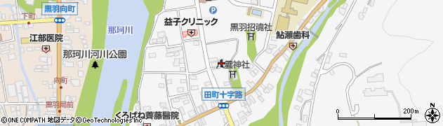栃木県大田原市黒羽田町周辺の地図