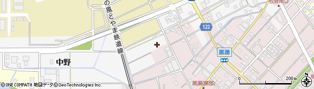 富山県黒部市中野道周辺の地図