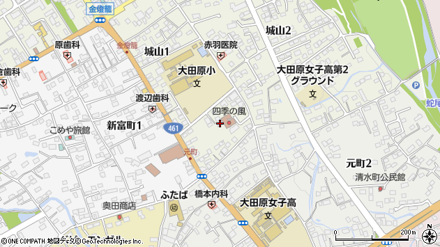 〒324-0052 栃木県大田原市城山の地図