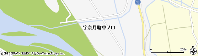 富山県黒部市宇奈月町中ノ口周辺の地図