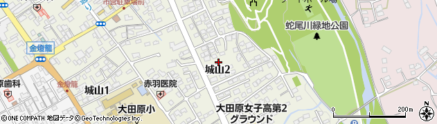 栃木県大田原市城山周辺の地図