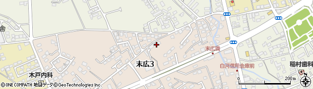 栃木県大田原市末広3丁目2836周辺の地図