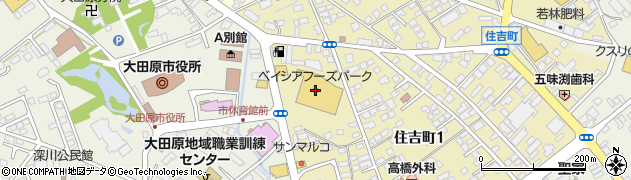 ベイシアフーズパーク大田原店周辺の地図