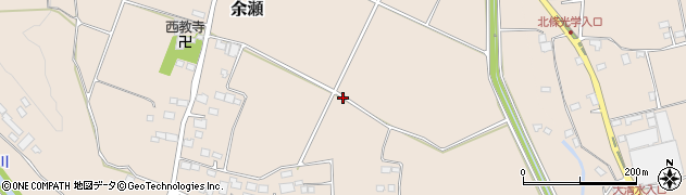 栃木県大田原市余瀬周辺の地図