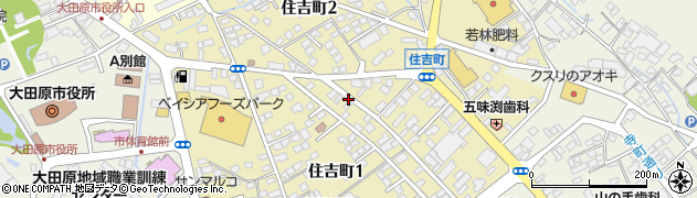 栃木県大田原市住吉町周辺の地図