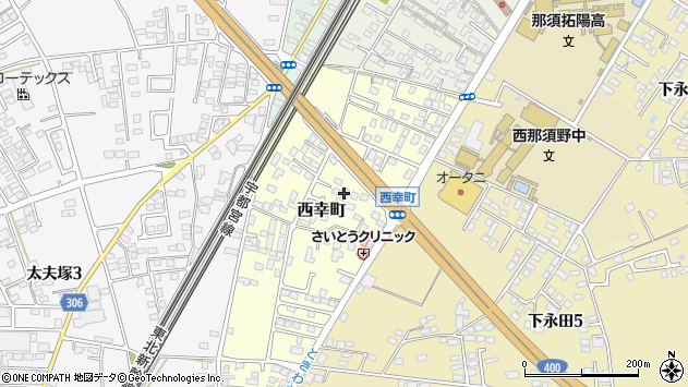 〒329-2724 栃木県那須塩原市西幸町の地図