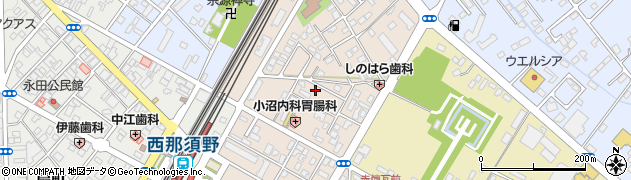 栃木県那須塩原市西朝日町周辺の地図