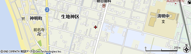 富山県黒部市生地神区255周辺の地図