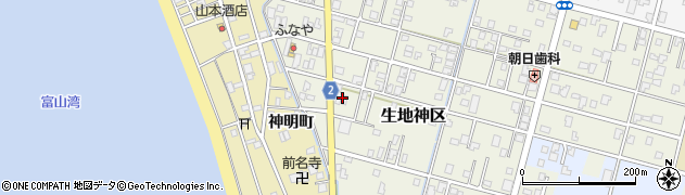 富山県黒部市生地神区274周辺の地図